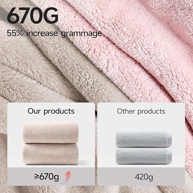 REDKISS Bath Towels Set of 6 - Oversized Bath Sheets (70 x35 in), 670GSM Ultra Soft & Highly Absorbent, Quick Dry Beige Towel Sets for Bathroom, Spa, Hotel, Gym