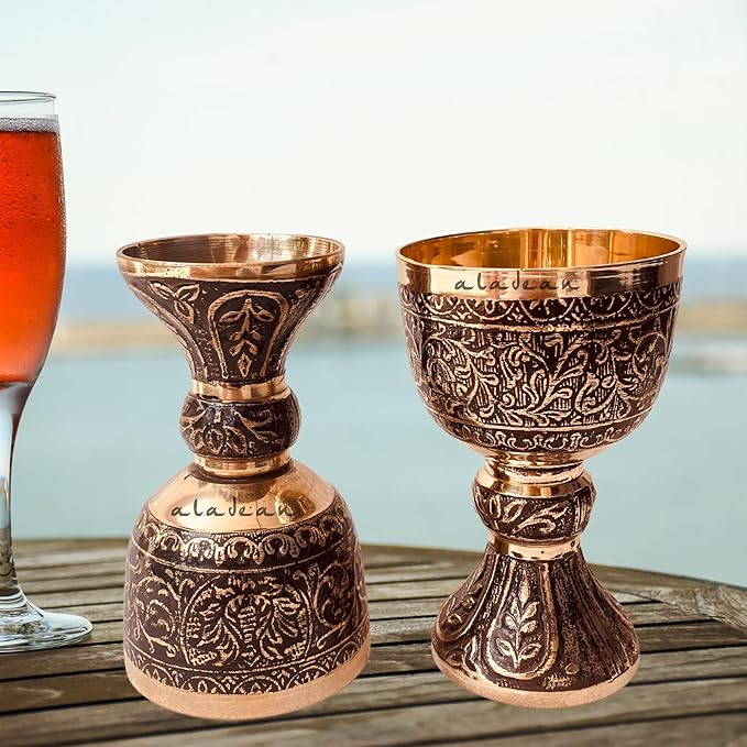 Vintage Chalice Medieval Goblet | 1x Solid Brass Red Wine Glass Cups of Royal King Arthur - Renaissance, Birthday Gifts Christmas Wedding Anniversary Novelty Ceremonial Drinkware (Duke Goblet)