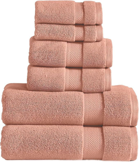 Modern Threads Luxury 6-Piece Quick-Dry Towel Set – Plush & Ultra-Absorbent for Spa-Like Experience, Clay