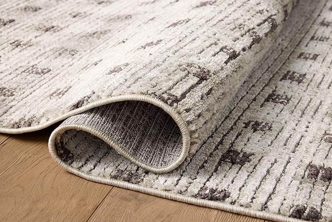 Loloi Jeremiah Brent Bleecker Collection BLE-06 Silver/Charcoal 5'-3" x 7'-6" Area Rug
