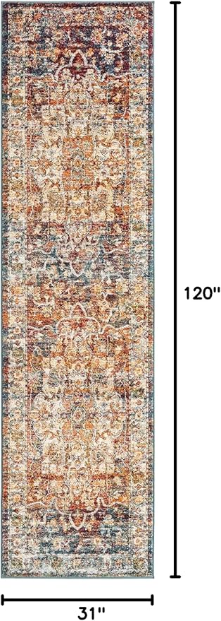 Unique Loom Isabella Collection Area Rug - Adjani (2' 7" x 10' Runner, Multi/ Beige)