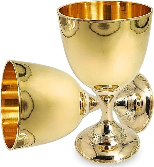 Brass Handmade Premium Wine Cup Gothic Chalice Ancient Elegant Wine Goblet Vintage Chalice Goblet Communion Cup, Handmade Gold Chalice - Ideal Gift for Wine Enthusiasts - Wedding Wine Glass (1 Piece )