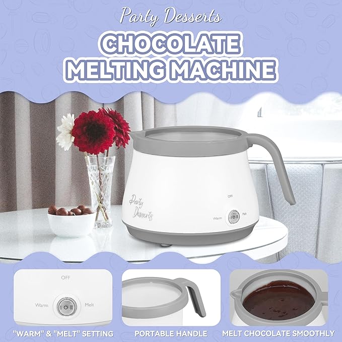 Candy and Chocolate Melting Pot, Mini Electric Fondue Pot, Melts Candy Chocolate in a Couple of Minutes, Ideal for Cake Pops Cookies Cakes, 1 Cups, Single Pot, Gray