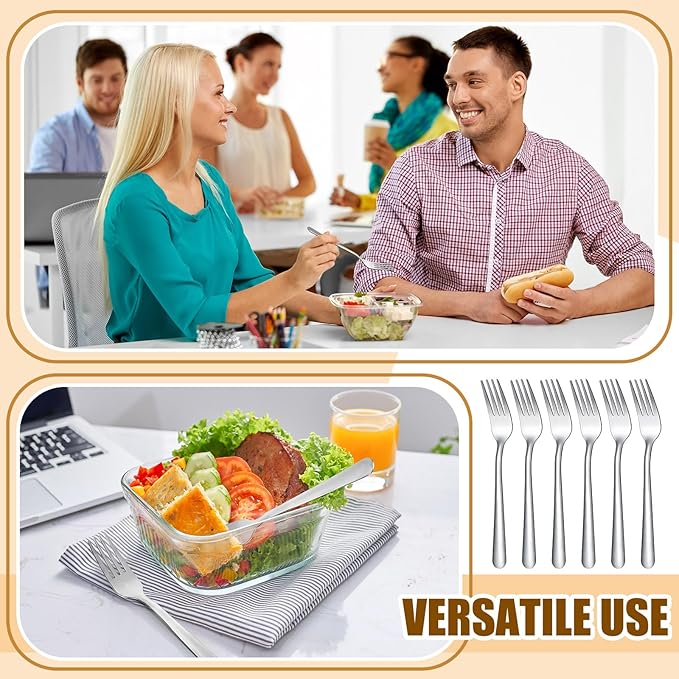 Syhood 300 Pcs Stainless Steel Dinner Forks Set 8 Inch Bulk Metal Forks Restaurant Silverware Mirror Polished Salad Dessert Utensils for Home Hotel Kitchen Event Supplies