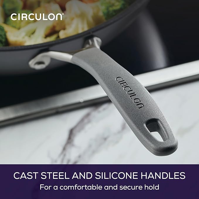 Circulon A1 Series with ScratchDefense Technology Nonstick Induction Stir Fry Pan, 13.25 Inch, Graphite