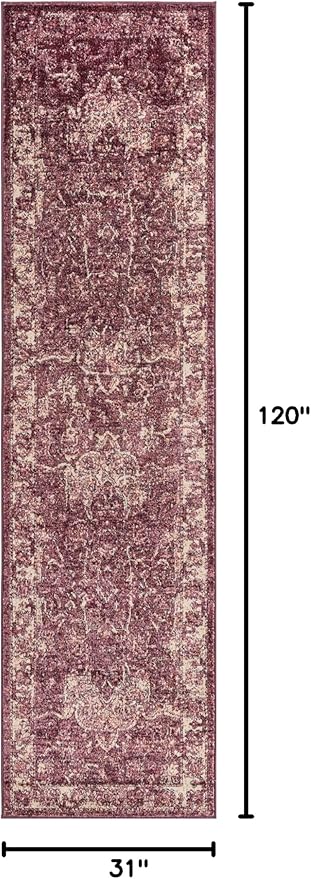 Unique Loom Isabella Collection Area Rug - Adjani (2' 7" x 10' Runner, Purple/ Ivory)