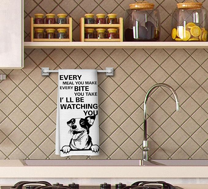 Every Meal You Make Every Bite You Take Kitchen Towels, Funny Hand Towels, Dog Decorative Dish Towels, Dog Decor, Jack Russell Terrier Gifts, Jack Russell Terrier Hand Towels for Bathroom