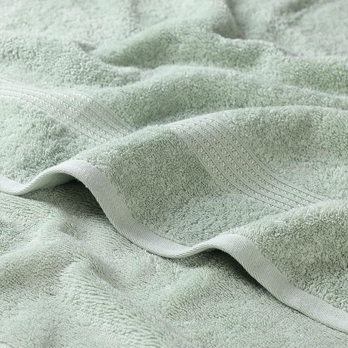 Superior Egyptian Cotton Bath Towel Set, Home Bathroom Towels, Master, Guest Bath, Decor Essentials, Quick Dry, Absorbent, Large Body Towels, Spa, Hotel, Resort, Adult, Kids, Set of 2, Sage