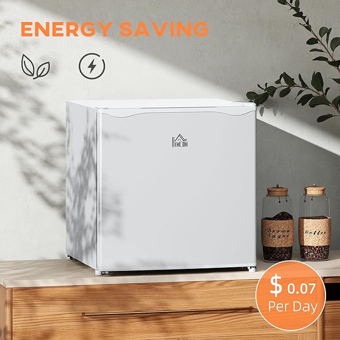 HOMCOM Mini Freezer Countertop, 1.1 Cu.Ft Compact Upright Freezer with Removable Shelves, Reversible Door for Home, Dorm, Apartment and Office, White