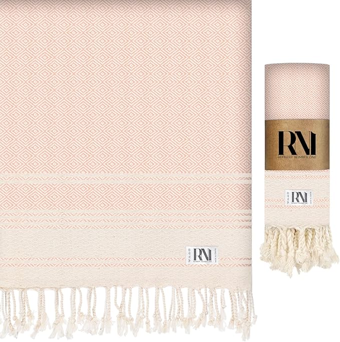 Refinery No. 1 Ottoman Diamond Weave Turkish Peshtemal Beach Bath Gym Yoga Towel 36” x 71”-Mustard