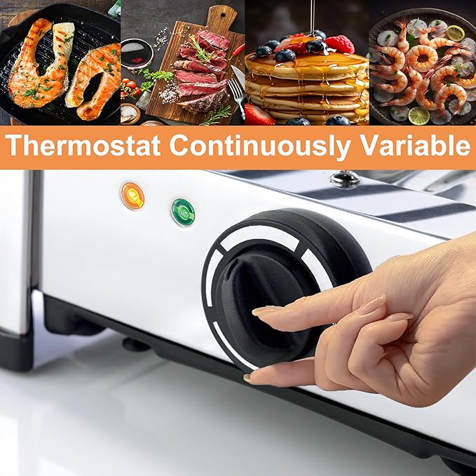 TAMARIT Raclette Cheese Table Grill Portable Electric Indoor Korean BBQ Griddle 1400 W Raclette Party Grill with Iron Nonstick Extra Large Cooking Plate for Home Party, Stainless Steel