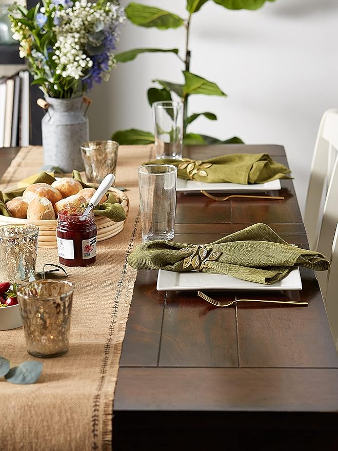 DII Variegated Tabletop Collection, Napkin Set, 20x20, Olive Green, 6 Piece