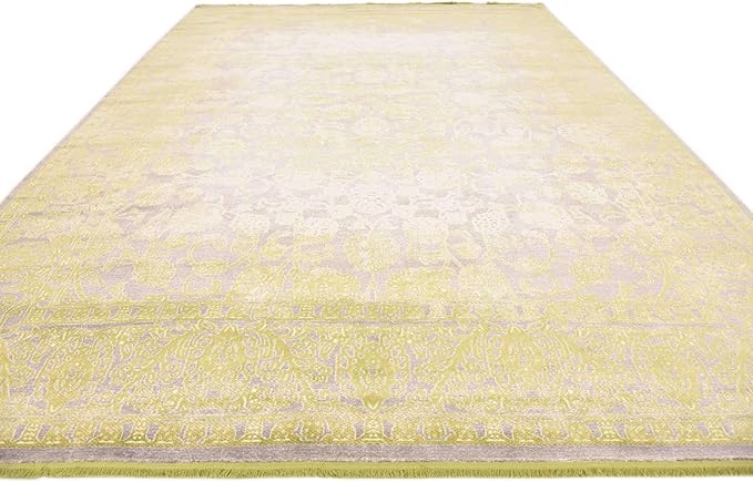 Unique Loom Traditional Classic Intricate Design Distressed Vintage Detail, Area Rug, 10' 0" x 13' 0", Light Green/Gray
