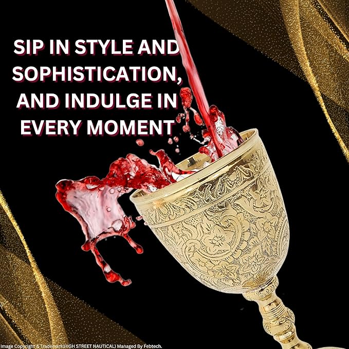 Wine Goblet Vintage Chalice Roman King Arthur Wine Cup Renaissance Medieval Drinking Goblet Unique Gift For Thanksgiving Christmas & Holidays (150 ml) (Golden Roman Cup)