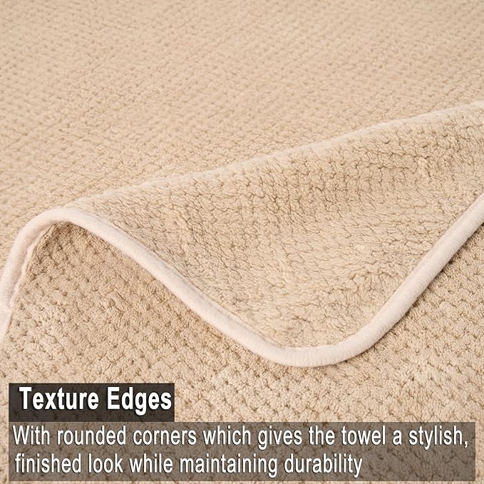 Large Bath Towels Set 30x60 Inches Super Soft Absorbent Quick Dry Luxury Microfiber Shower Towels for Bathroom-Beige, Pack of 3