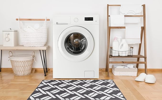 Nautica – Runner Rug | Indoor Runners for Hallways and Entry Rugs| Non-Slip and Non-Skid Entry and Kitchen Door Mat| Machine Washable Entryway Carpet Rugs | 26” x 45” | Chain Dark Grey