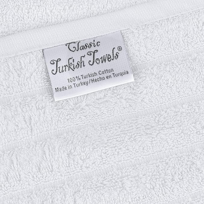 Classic Turkish Towels CTT - Premium 2 Piece Jumbo Bath Sheets, 100% Turkish Cotton, Absorbent & Ultra Comfy Bath Towel Sheets for Hotels & Spa | 40"x65" (White)