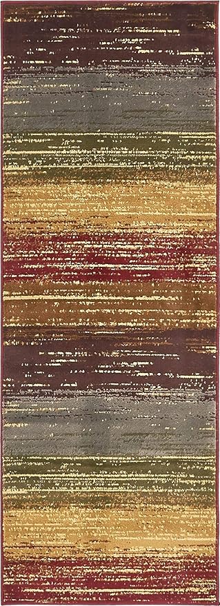 Unique Loom Barista Collection Area Rug - Mundo Nova (2' 2" x 6' 1" Runner, Beige/ Blue)