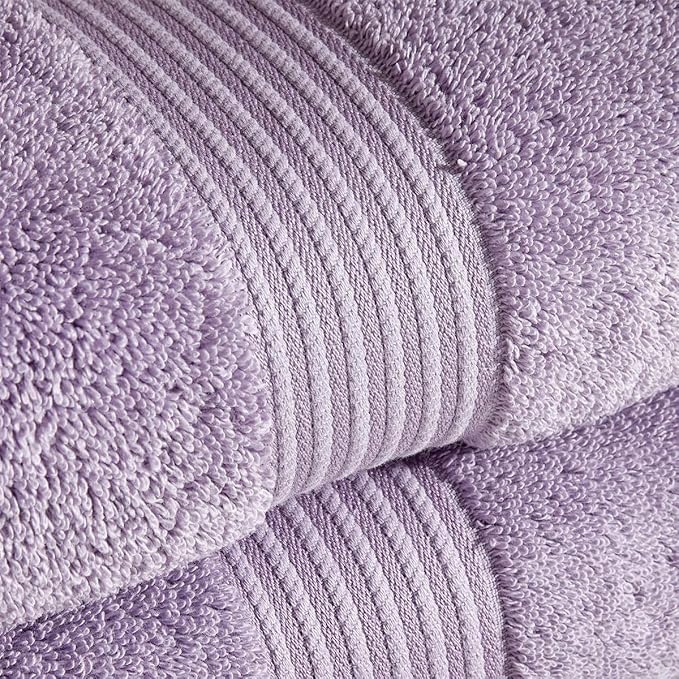 Christy Supreme Hygro 4 Piece Towel Set | Lavender | 100% Luxury Supima Cotton | Ultra Soft | Super Absorbent | 650GSM |2 Bath Sheets 2 Hand Towels