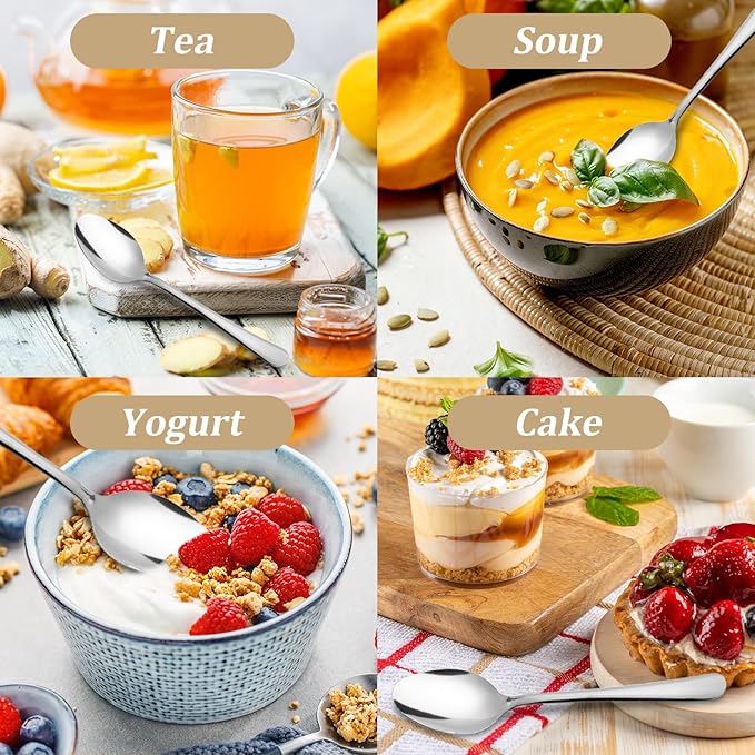 120 PCS Teaspoons Set - Windsor Stainless Steel Tea Spoons 5.9 Inch with Dishwasher Safe Small Spoons,Metal Dessert Spoon,Dinner Spoon Silverware for Home,Kitchen or Restaurant