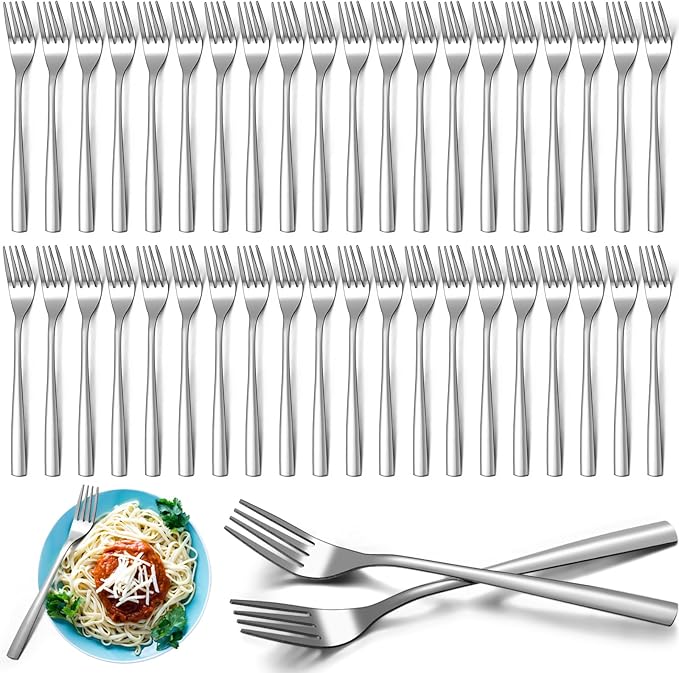 Roshtia 200 Pieces Metal Forks Bulk 6.7 Inch Stainless Steel Silverware Dinner Fork Set Restaurant Flatware for Kitchen Restaurant Mirror Finish and Dishwasher Safe