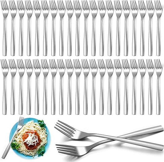 Roshtia 200 Pieces Metal Forks Bulk 6.7 Inch Stainless Steel Silverware Dinner Fork Set Restaurant Flatware for Kitchen Restaurant Mirror Finish and Dishwasher Safe