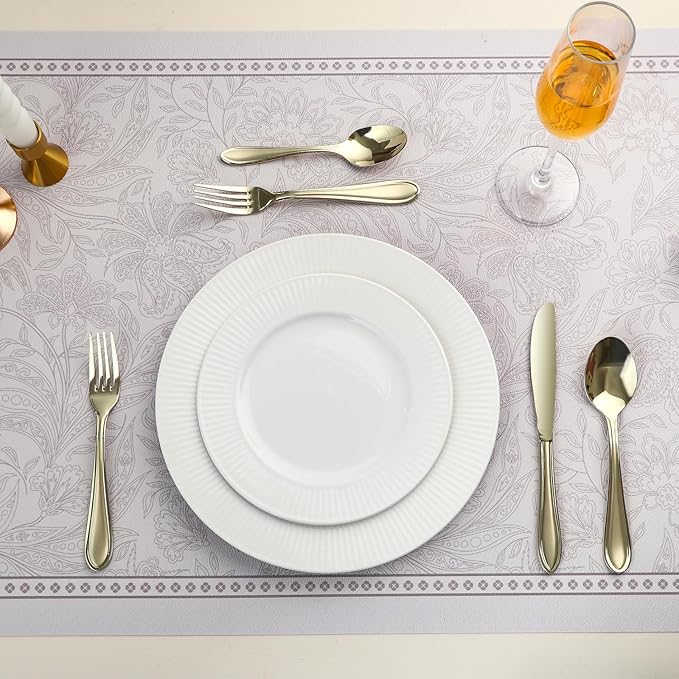 Champagne Silverware Set, 40-Piece Stainless Steel Champagne Flatware, 18/0 Stainless Steel Utensils, Dishwasher Safe, Modern Tableware for Home & Kitchen Dining