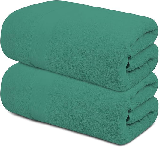Softolle 100% Cotton Luxury Bath Sheets - Pack of 2 (35" x 70") | Super Soft, Quick-Dry & Highly Absorbent Towels for Bathroom, Home, Spa & Gym (Dusty-Green)