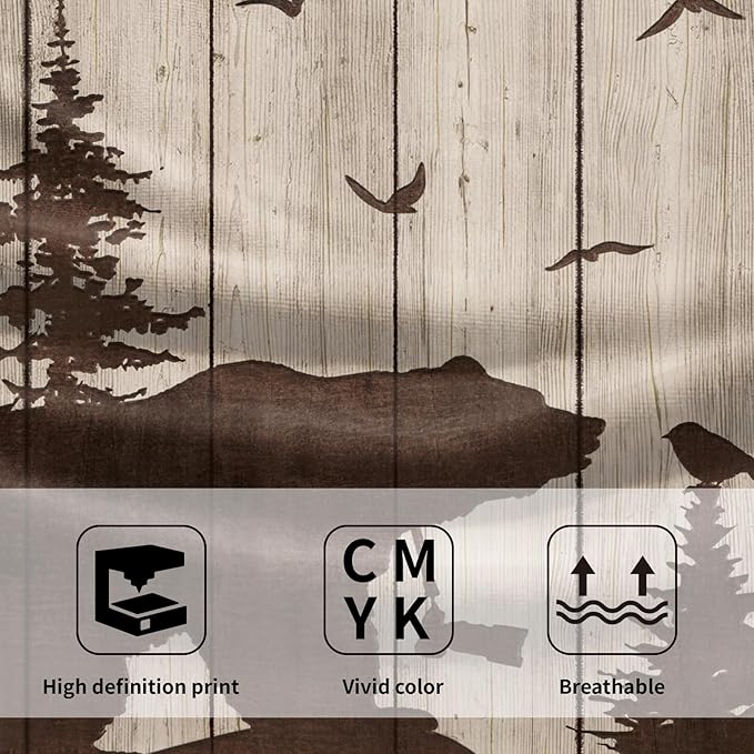 Imiss Cabin Bear Hand Towels Wildlife Forest Moose Deer Bathroom Towels Rustic Farmhouse Decorative Face Guest Washcloth Set of 2 for Home, Kitchen, Gym, Spa