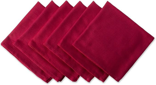 DII Variegated Tabletop Collection, Napkin Set, 20x20, Tango Red, 6 Piece
