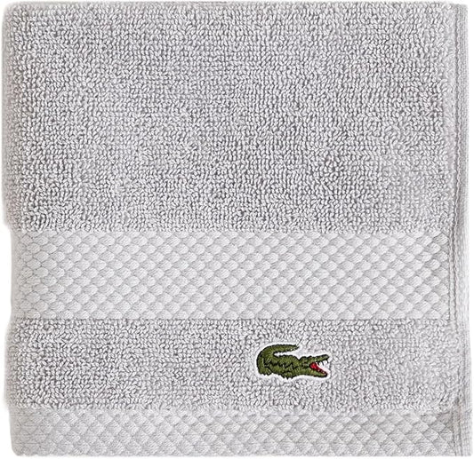 Lacoste Heritage 100% Supima Cotton Wash Cloth, Microchip, 13" x 13" – Highly Absorbent & Quick Drying, Premium Super Soft Bath Towel, Bathroom Essential, Gift for All Occasions, Machine Washable