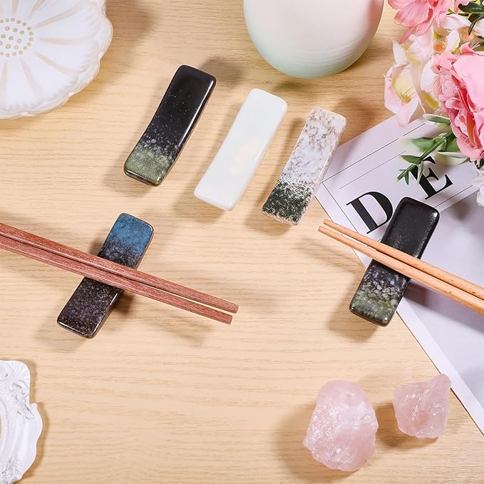 8Pcs Japanese Chopstick Holder Classic Ceramic Chopsticks Stand Rest Table Tableware Decoration Brackets for Spoons Forks Paint Brushes