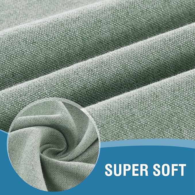 H.VERSAILTEX Linen Textured Tablecloth Round 60 inch Waterproof Decorative Table Cloth Spill-Proof Linen Look Cover for Party Table Extra Soft and Thick Fabric Wrinkle Free, Heather Sage