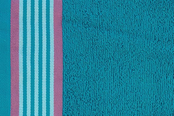 CASA COPENHAGEN He & She 6 Pieces Towel Set- Teal + Pink, 550 GSM 2 Bath Towel 2 Hand Towel 2 Washcloth, Designed in Denmark Made of Soft Egyptian Cotton for Bathroom, Kitchen & Shower