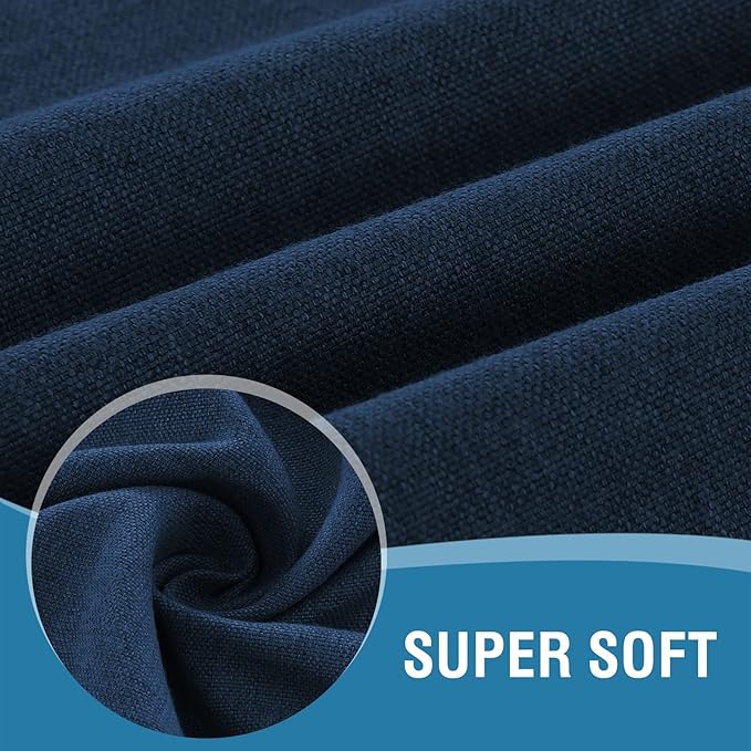 H.VERSAILTEX Linen Textured Tablecloth 54 x 80 Waterproof Decorative Table Cloth Spill-Proof Linen Look Cover for Party Table Extra Soft and Thick Fabric Wrinkle Free, Heather Navy