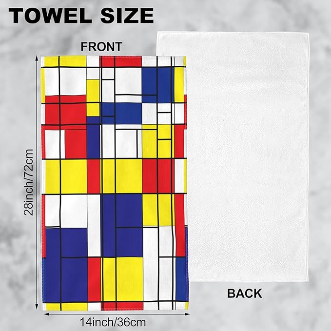 Abstract Geometric Hand Towel,Abstract Modern Hand Bath Towels Set of 2 Dish Towels Soft Absorbent Decorative Hand Towels for Bathroom Kitchen Yoga Home Decor 14 x 28 in