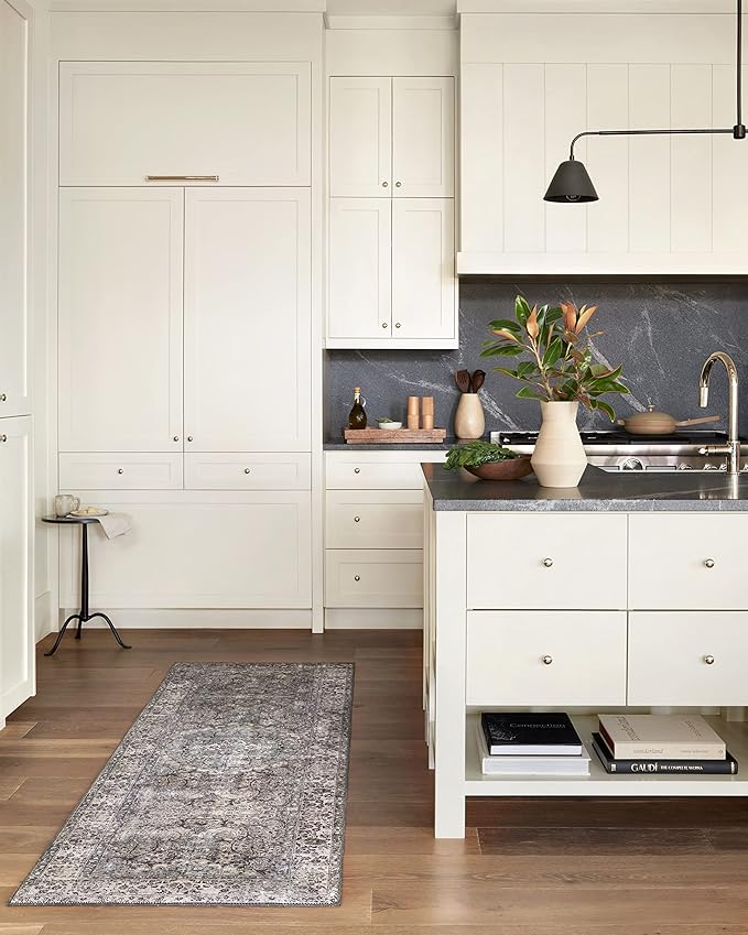 Loloi Layla Collection LAY-06 Taupe/Stone 2'-3" x 3'-9" .13" Thick Accent Rug, Soft, Durable, Vintage Inspired, Distressed, Low Pile, Non-Shedding, Easy Clean, Printed, Living Room Rug