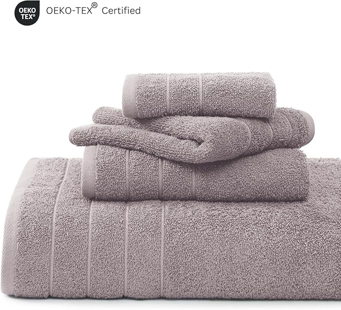Casa Platino 100% Cotton Luxury Bathroom Towel Set - 18 Pc - Ring Spun, Quick Dry, Soft & Highly Absorbent - 6 Bath, 6 Washcloths, 6 Hand Towels - Remains Plush After Multiple Washes - Platinum