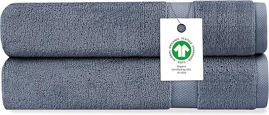 Delara Organic Cotton Luxuriously Plush Hand Towel Pack of 2 | GOTS & OEKO-TEX Certified | Premium Hotel Quality Towels | Feather Touch Technology|650 GSM Long Staple|Soft, Quick Dry & Ultra-Absorbent