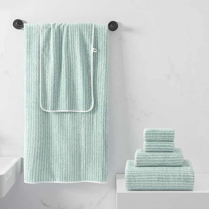 REDKISS Ultra Soft Bath Towels Set of 6 Large 35"x70" | 100% Microfiber, Highly Absorbent & Quick Dry | sage Green Towels for Bathroom, Spa, Gym | 2 Bath, 2 Hand, 2 Washcloths