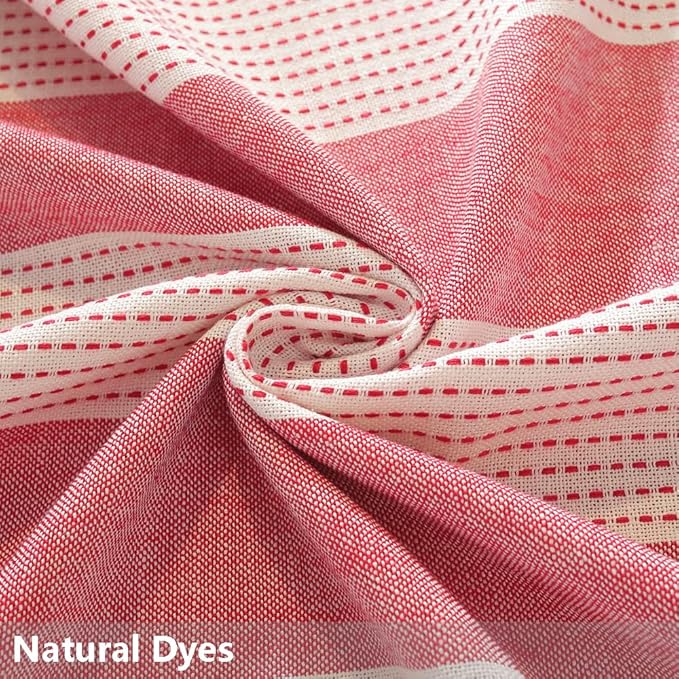 TruDelve Cotton Square Tablecloth Red Striped Tablecloths Ourdoor Table Cloth Square Tables Cloth Tablecloth for Card Table Cover (55"x55", Red)