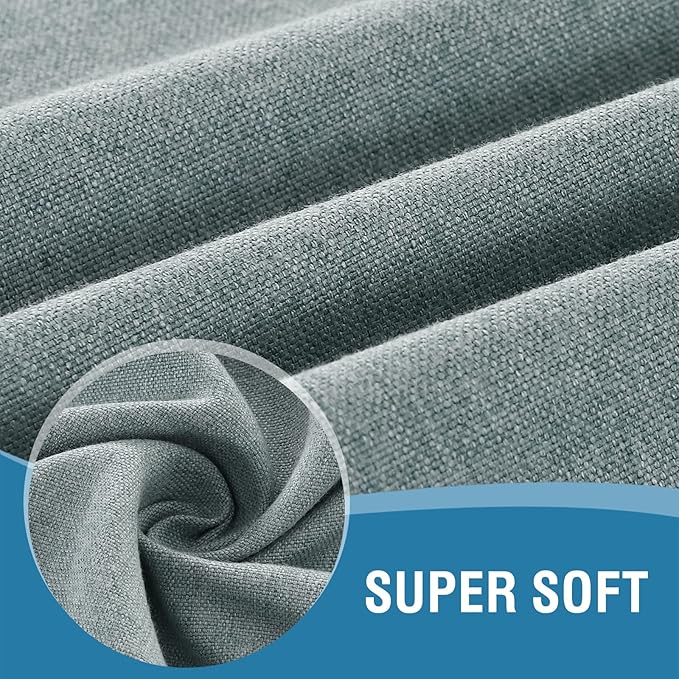 H.VERSAILTEX Linen Textured Tablecloth 60 x 120 Waterproof Decorative Table Cloth Spill-Proof Linen Look Cover for Party Table Extra Soft and Thick Fabric Wrinkle Free, Heather Aqua Gray