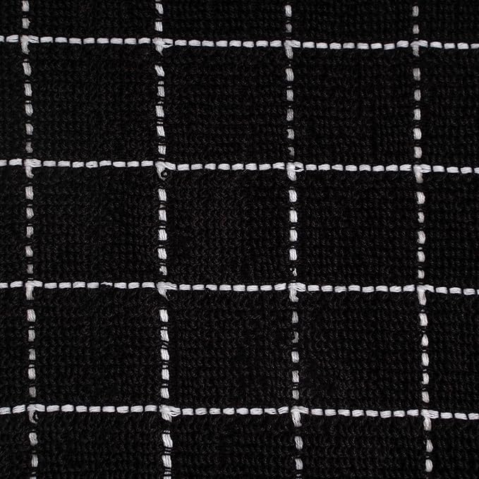 Blue Needles Hanging Kitchen Towels - Black 100% Cotton Solid Kitchen Tie Towel, Set of 2 Hand Dish Cloth with Hanging Loops 9 x 17 Inches, Absorbent, Super Soft, and Fast Drying Home Essential