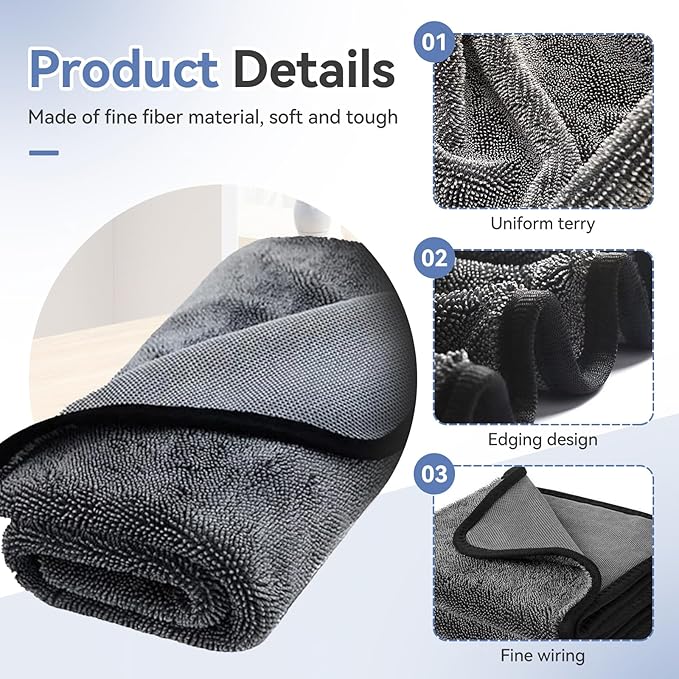 Shiny Wipes Shower Cleaning Cloth - 1pcs Super Absorbent Microfiber Bath Towels for Effortless Cleaning of Windows, Bathroom, Car & Home Toilet - Must-Have!(23.6x35.4in)