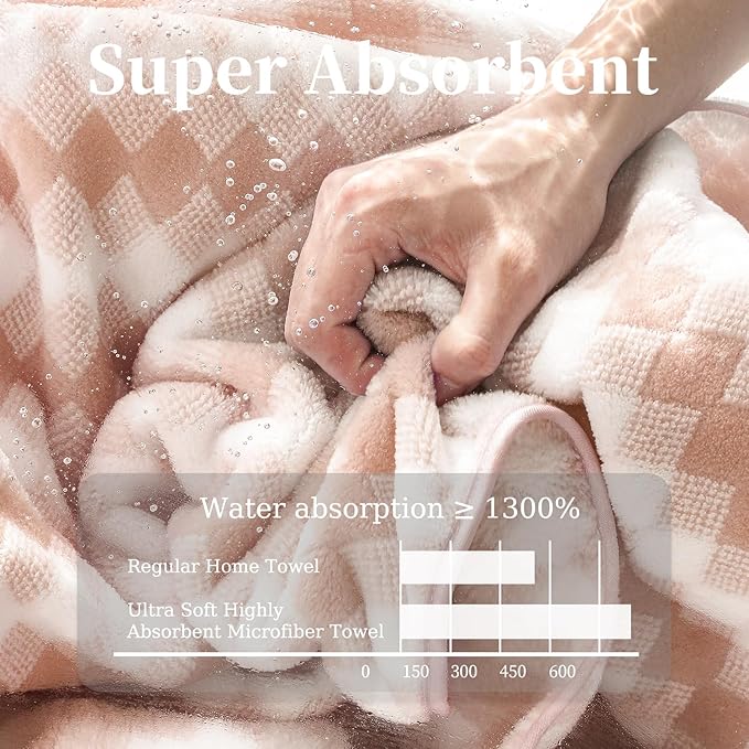 4 Piece Extra Large Bath Towel Set Oversized Bath Sheet 35"x70" Bathroom Towel Set Soft Highly Absorbent & Quick Dry Premium Bath Towel for Bathroom 600GSM Shower Towel Spa Gym Hotel,Peach