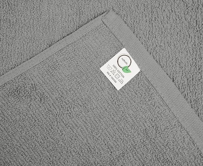 Softolle Salon Towels – Pack of 24 (16"x27") 100% Cotton Ring Spun – Ultra Soft, Highly Absorbent Hand Towels – Bulk for Spa, Gym & Salon (Silver Grey)