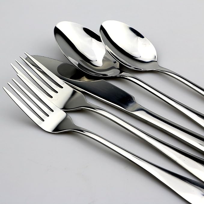 30-Piece 18/0 Stainless Steel Classical Flatware Set, Mirror Polishing Silver, Service for 6