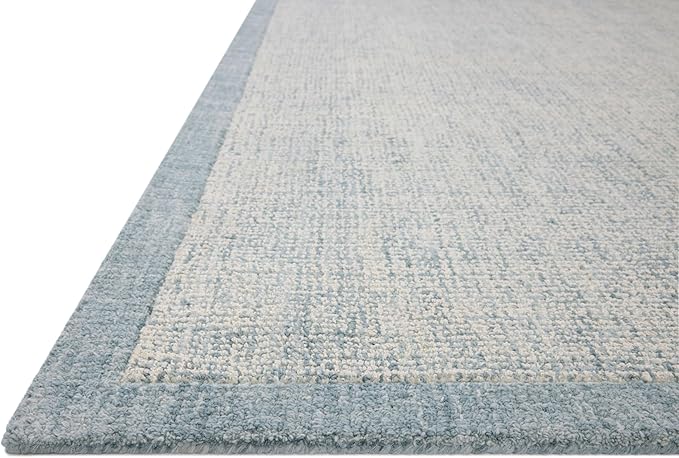 Loloi Magnolia Home by Joanna Gaines Henley Collection HNY-01 Ivory/Blue 3'-6" x 5'-6" Accent Rug