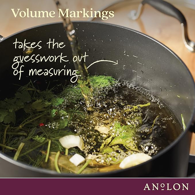 Anolon Advanced Home Hard-Anodized Nonstick Wide Stock Pot/Stockpot (7.5-Quart, Onyx)