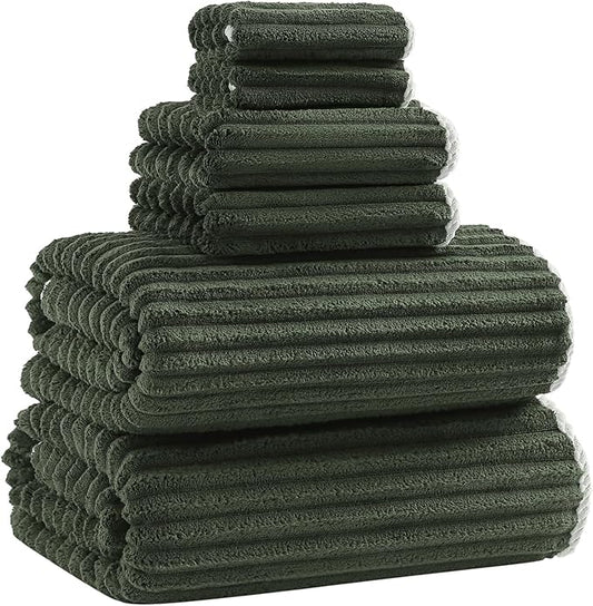 40x80 Inches Bath Sheets Towels for Adults Luxury Microfiber Extra Large Bath Towels for Bathroom Super Soft Absorbent Quick Dry with Hanging Loop(Olive Green,6PCS)